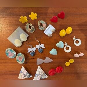 15 Pairs of Vintage 1980s Earrings! This is a TREASURE TROVE of Fabulousness!